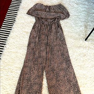 Boutique Strapless Jumpsuit, animal print, size L